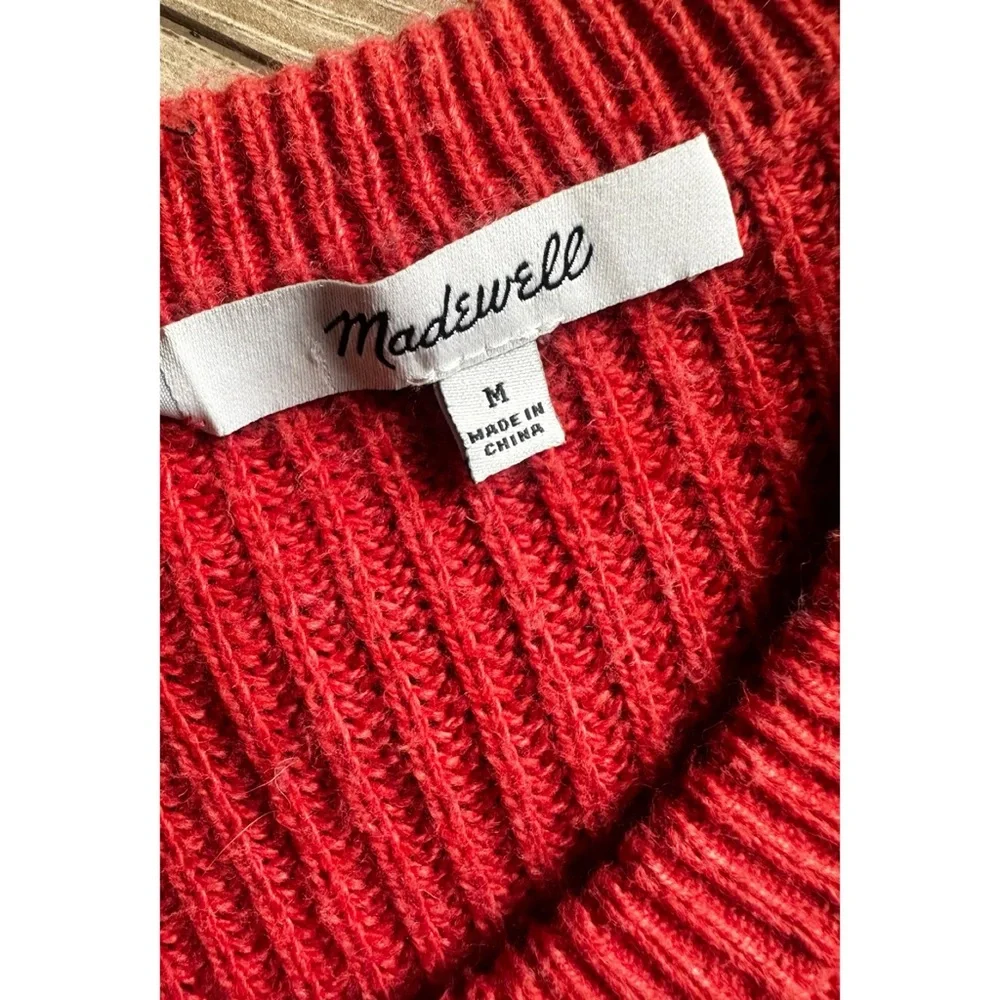 Madewell Women's Orange Crew Neck Sweater - Picture 6 of 8